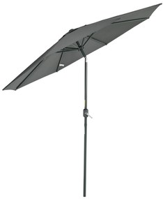 Outsunny Chapéu de Sol Ø264x253cm com Proteção UV+50 Chapéu de Sol de Alumínio Inclinável com Manivela para Terraço Balcão Exterior Cinza