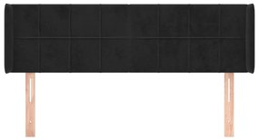 Cabeceira de cama c/ abas tecido 147x16x78/88 cm preto