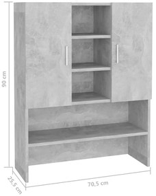 Armário máquina de lavar 70,5x25,5x90 cm cinzento cimento