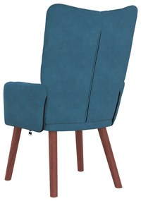 Poltrona Relaxante em Veludo Azul