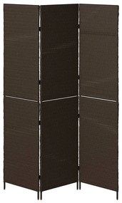 Divisória de Ambiente VidaXL 3 Painéis Dobrável Castanho 146x180 cm Po