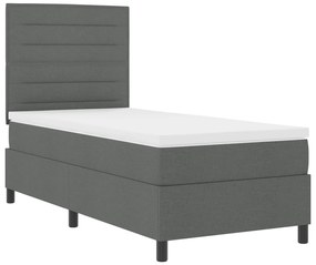 Cama Box com Colchão Cinza Escuro 100x200 cm Tecido