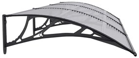 Toldo para porta 300x75 cm policarbonato preto/transparente