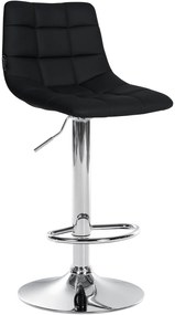 Conjunto de 2 bancos altos Jerry em couro sintético com estrutura cromada 87-108,5 x 43 x 46,5 cm Preto