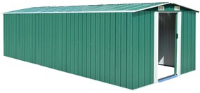 Abrigo de jardim 257x580x181 cm metal verde