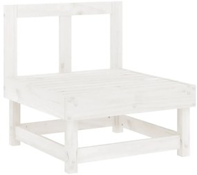 3 pcs conjunto lounge de jardim madeira de pinho maciça branco