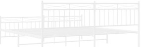 Estrutura de cama com cabeceira e pés 200x200 cm metal branco