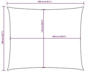 Para-sol estilo vela tecido oxford retangular 2x3 m castanho