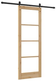 Porta Deslizante com Conjunto de Hardware 'ORKDAL'Madeira Sólida e Vid