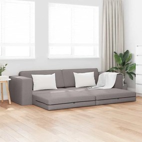 vidaXL Sofá-Cama de Chão 2 em 1 Taupe 245x150x60.5 cm Tecido