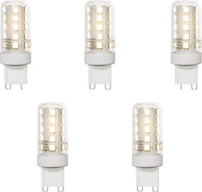 Conjunto de 5 Lâmpadas LED G9 Transparentes 2W 370 lm 3000K
