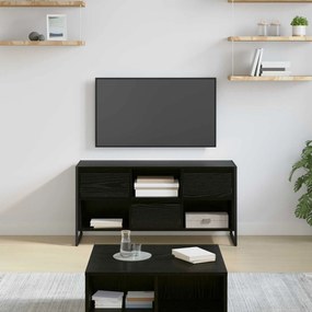 vidaXL Gabinete para TV com gaveta Carvalho Preto 100 x 36 x 49,5 cm
