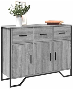 vidaXL Aparador 97x32,5x74,5 cm derivados de madeira sonoma cinzento