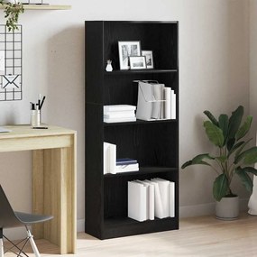 vidaXL Estante de Carvalho Preto - 60 x 24 x 143 cm - Feita de Madeira de Engenharia