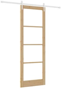 Porta Deslizante com Conjunto de Hardware 83x232 cm Madeira Sólida de