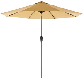 Guarda-sol de jardim SONGMICS de 290 cm, FPS 50+, proteção solar, inclinação de 30° em 2 direções, manivela para abertura e fechamento, para jardins externos, piscina, varanda e pátio, base não incluída, cinza-claro GPU30BRV1