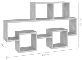 Prateleira parede carro 82x15x51cm contraplacado cinza-cimento