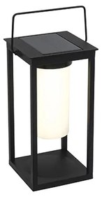 Candeeiro de exterior moderno preto com LED e dimmer solar - Denlu