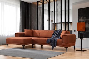 Sofá-Cama de Canto Horizon – Vermelho Telha – 140x250 cm