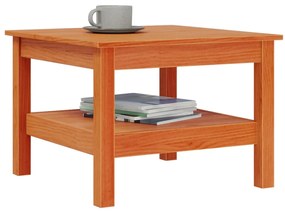 Mesa de centro 55x55x40 cm madeira pinho maciça castanho mel