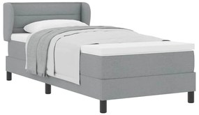 Cama Box com Colchão Cinza Claro 100x200 cm Tecido