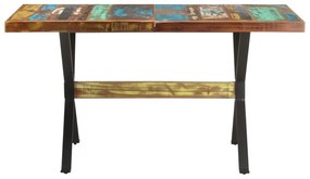 Mesa de jantar 140x70x76 cm madeira recuperada maciça