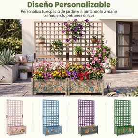 Floreira com Treliça, 76 x 32 x 143 cm, Função 2 em 1, natural