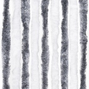 Cortina anti-insetos 100x220 cm chenille cinzento e branco