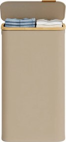 Cesto da roupa suja 65 L com tampa 150 L 42 x 22,5 x 70,5 cm castanho camelo