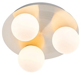 Candeeiro de teto moderno para casa de banho em aço 3 luzes - Cederic Moderno