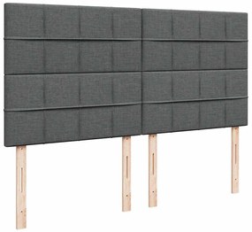 Cama com molas/colchão 180x200 cm tecido cinzento-escuro