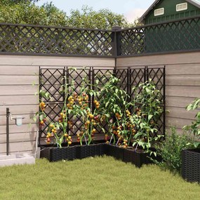 vidaXL Vasos de Jardim com Sistema de Irrigação - 5 pcs Preto