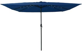 Guarda-sol Quadrado de Jardim com Luzes LED 295x245 cm Azul Celeste