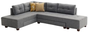 Sofá-Cama de Canto Manama – Cinza – 280x85x206 cm