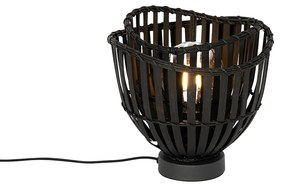Candeeiro de mesa oriental preto bambu - Pua Oriental