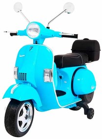 Vespa elétrica para Crianças 12V Scooter, Rodas	Espuma EVA assento couro ecológico Azul