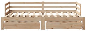 Sofá-cama com gavetão e gavetas sem colchão 80x200 cm
