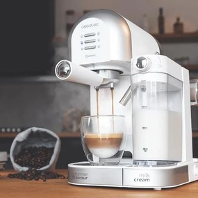 Máquina de café semi-automática Power Instant-ccino 20 Chic Serie Bianca, para café moído e cápsulas, 20 Bars, Depósito de leite 0.7ml, Depósito de ág