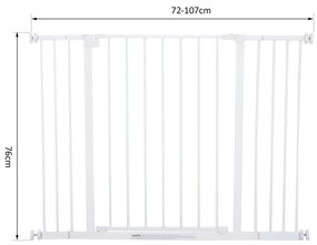Barreira de Segurança Extensível Portas e escadas metálicas para cães e bebês Portas de Barreira Pet 72-107x76cm