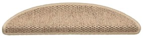 Tapetes escada adesivos aspeto sisal 30 pcs 56x17x3cm cor areia