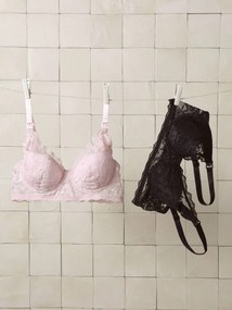 Lote de 2 soutiens de amamentação em renda rosa-pálido