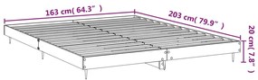 Estrutura de cama 160x200 cm derivados de madeira cinza sonoma