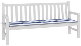 Almofada exterior listras azuis &amp; brancas 180x50x4 cm tecido Oxford