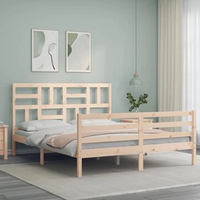 Estrutura de cama King Size com cabeceira madeira maciça