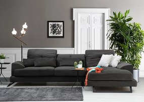 Sofá de Canto Frido – Antracite – 308 cm x 190 cm