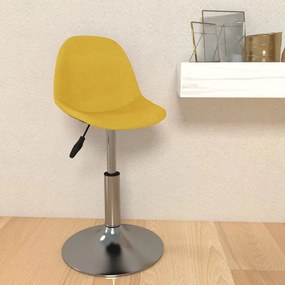 vidaXL Banco de bar tecido amarelo mostarda