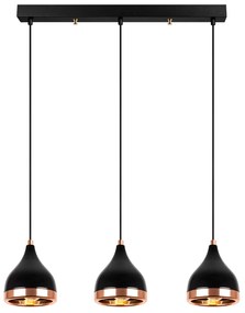**** Chandelier Yildo – Preto Cobre – 65 x 14 x 31-111 cm

**