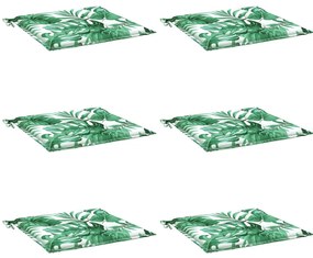 Almofadões p/ cadeira 6pcs 40x40x3cm tecido padrão folhas