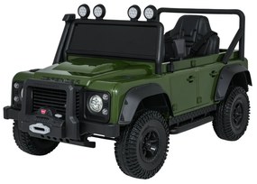 Jipe elétrico para Crianças 24V Land Rover Defender 110 SVX Concept Rodas Espuma EVA, Assento couro ecológico Verde