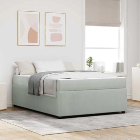 vidaXL Estrutura de cama com colchão Cinzento-claro 140 x 200 cm